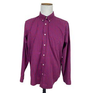Gap Mens Red & Navy Button-Down Shirt Long Sleeve Front Pocket Size XL - New
